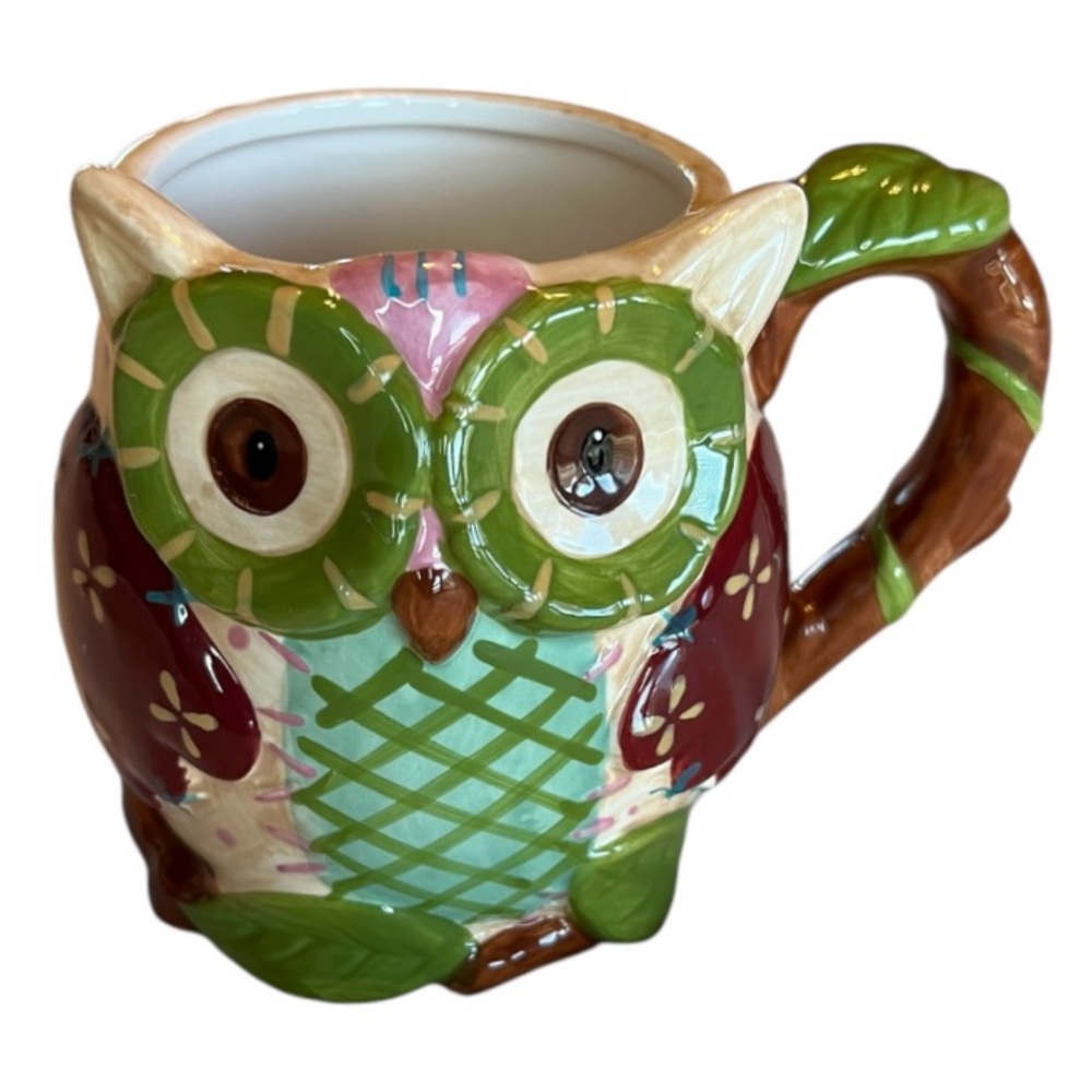 Pier 1 Multicolor Olli The Owl Mug New Excellent Condition